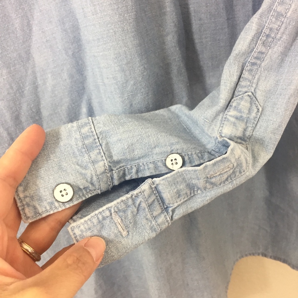 Lucky Brand Chambray Button Up Shirt L - Picture 5 of 8